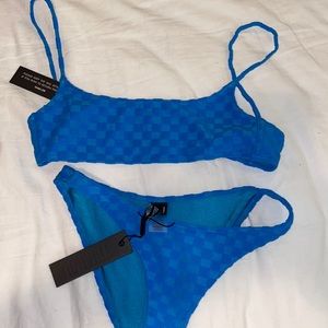 New Triangl Swim set blue checkered